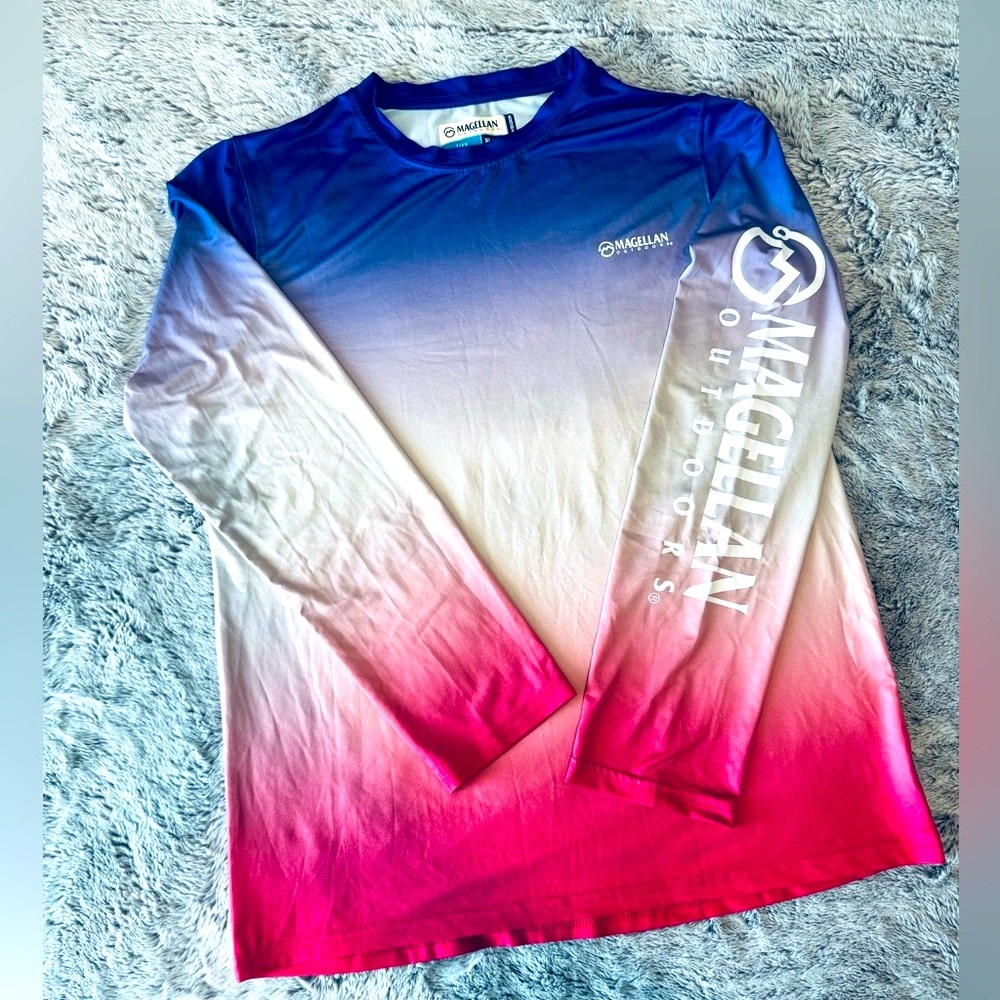 Magellan Moisture Wicking Fish Gear Boyfriend Fit Long Sleeve Top